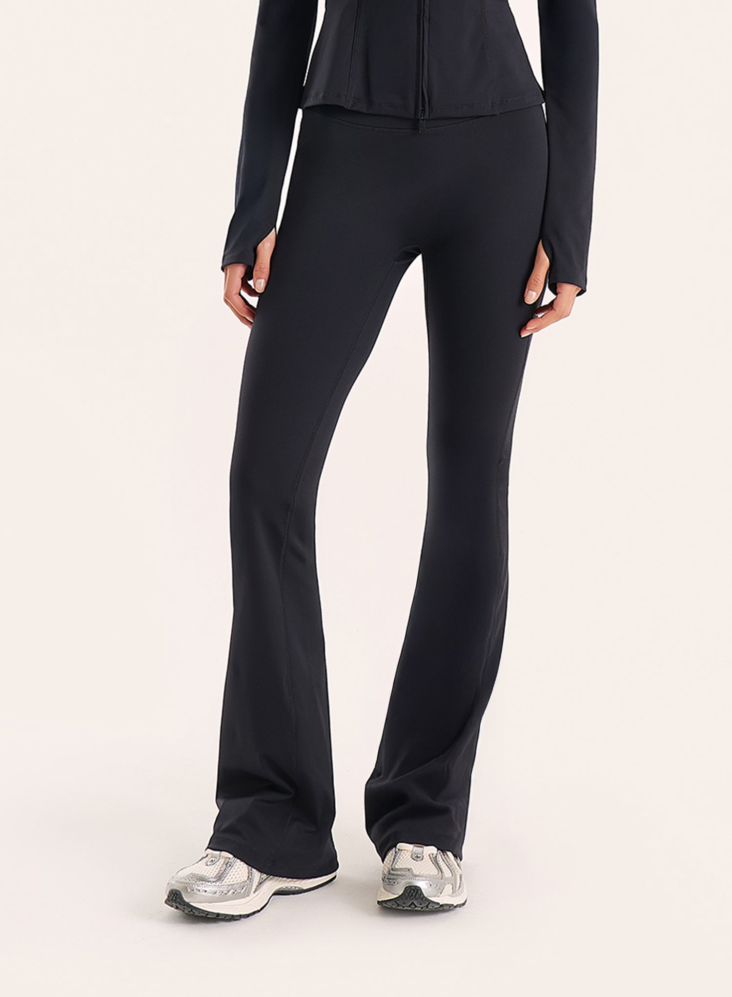 Black High Waisted Flared Yoga Pants